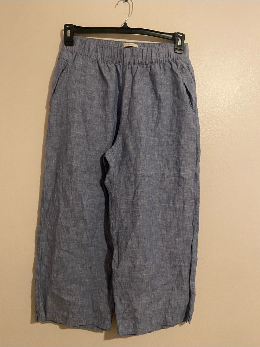Cynthia Rowley Light Blue Linen-Blend Drawstring Pants